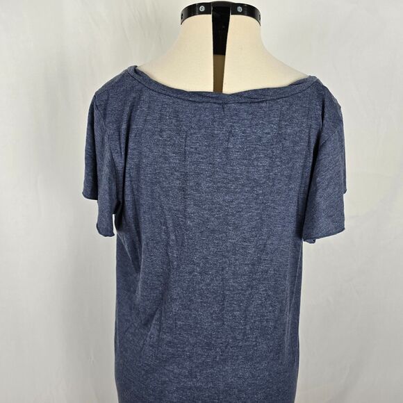 Bloomchic Dress Women's 1X Blue Round Neck Short Sleeve Pleated Ruffles Midi NWT - Picture 4 of 13